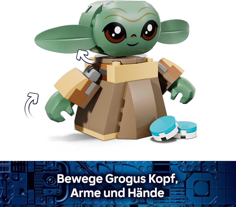 LEGO Star Wars 75443 Grogus Zuhause - Spielzeug mit Grogu Figur & Sorgan Frosch sowie Katapult & blauen Makronen - Geschenk für Jungen & Mädchen ab 4 Jahren und Fans von The Mandalorian