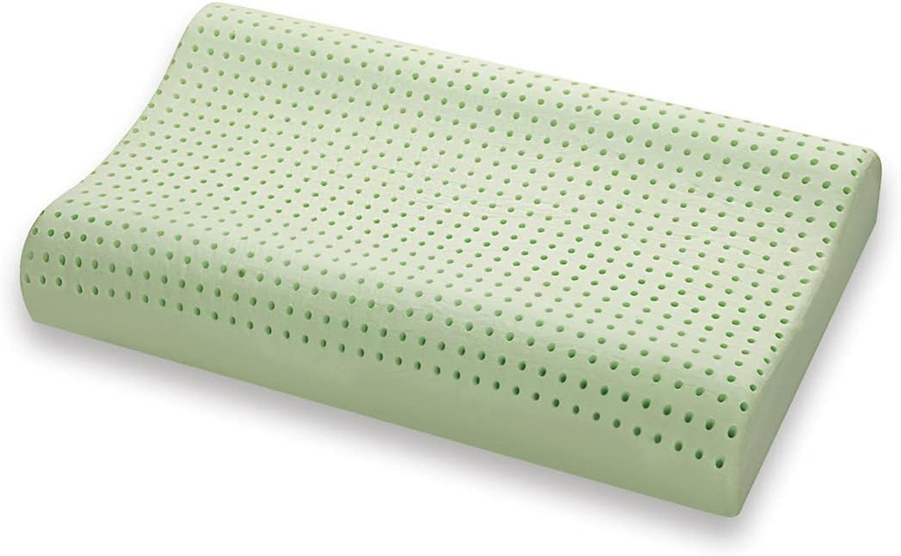 Marcapiuma pernă din spumă de memorie, verde, naturală, cu ierburi, 2 bucăți Perne standard Naty Shop Salutări 1X Doppia Onda Modern