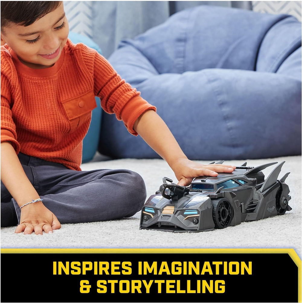 Batmobile fuoristrada Batman DC Comics con catapulta con gancio e cella a griglia sul retro, incluso personaggio Batman da 10 cm per fan dei supereroi dai 4 anni in su Action Figure Naty Shop