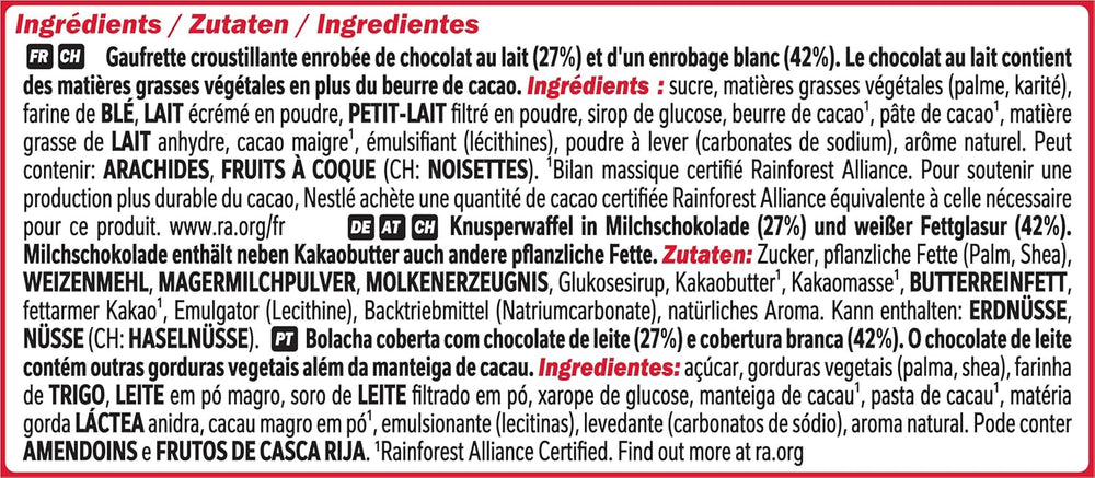 Nestlé Chunky Funky Crispy Wafer al cioccolato al latte Confezione multipla da 2 confezioni (4 x 40 g ciascuno)