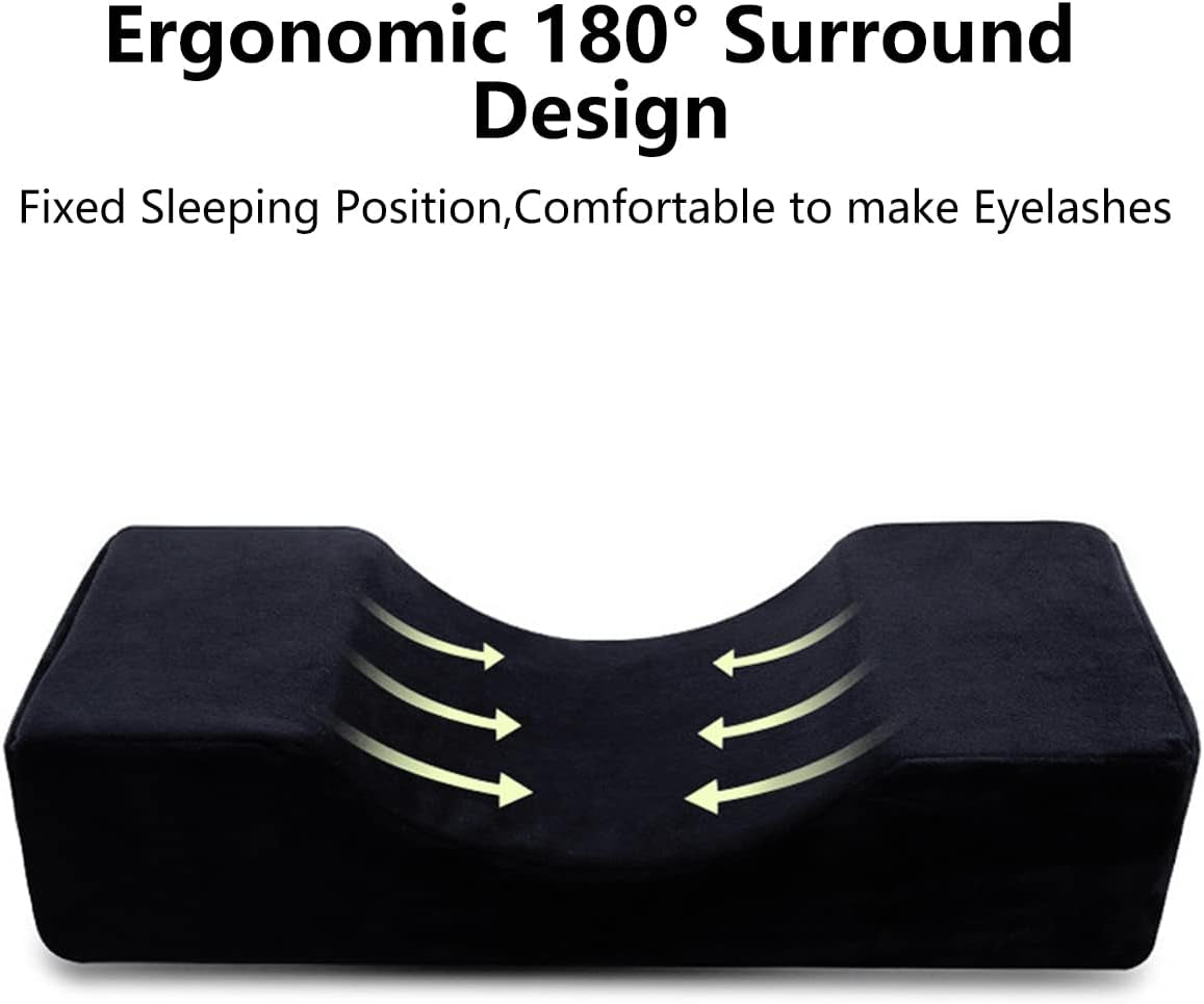 Deciniee pernă de gene în formă de U: pernă ergonomică pentru gât pernă de gene - pernă de flanel pernă de alungire a genelor pentru salon de înfrumusețare la domiciliu Perne ortopedice cervicale Naty Shop