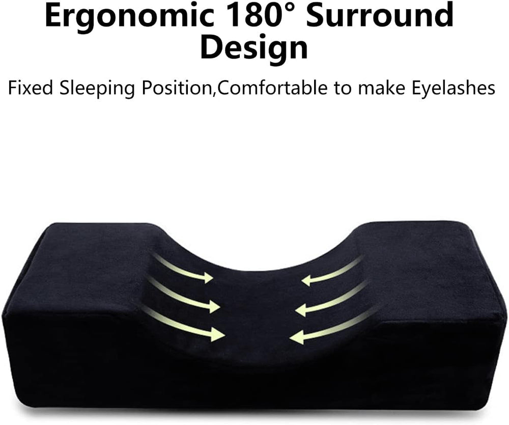 Deciniee pernă de gene în formă de U: pernă ergonomică pentru gât pernă de gene - pernă de flanel pernă de alungire a genelor pentru salon de înfrumusețare la domiciliu Perne ortopedice cervicale Naty Shop