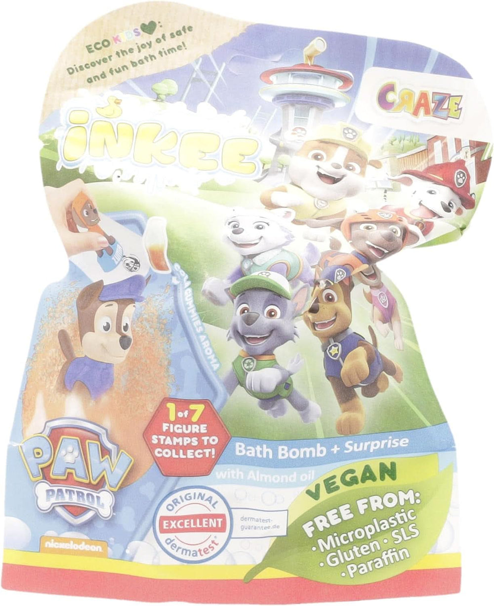 INKEE SURPRISE PAW PATROL, Bomba da bagno per bambini con sorpresa, gusto cola, effetto schiuma, 80 grammi Doccia e bagno Naty Shop
