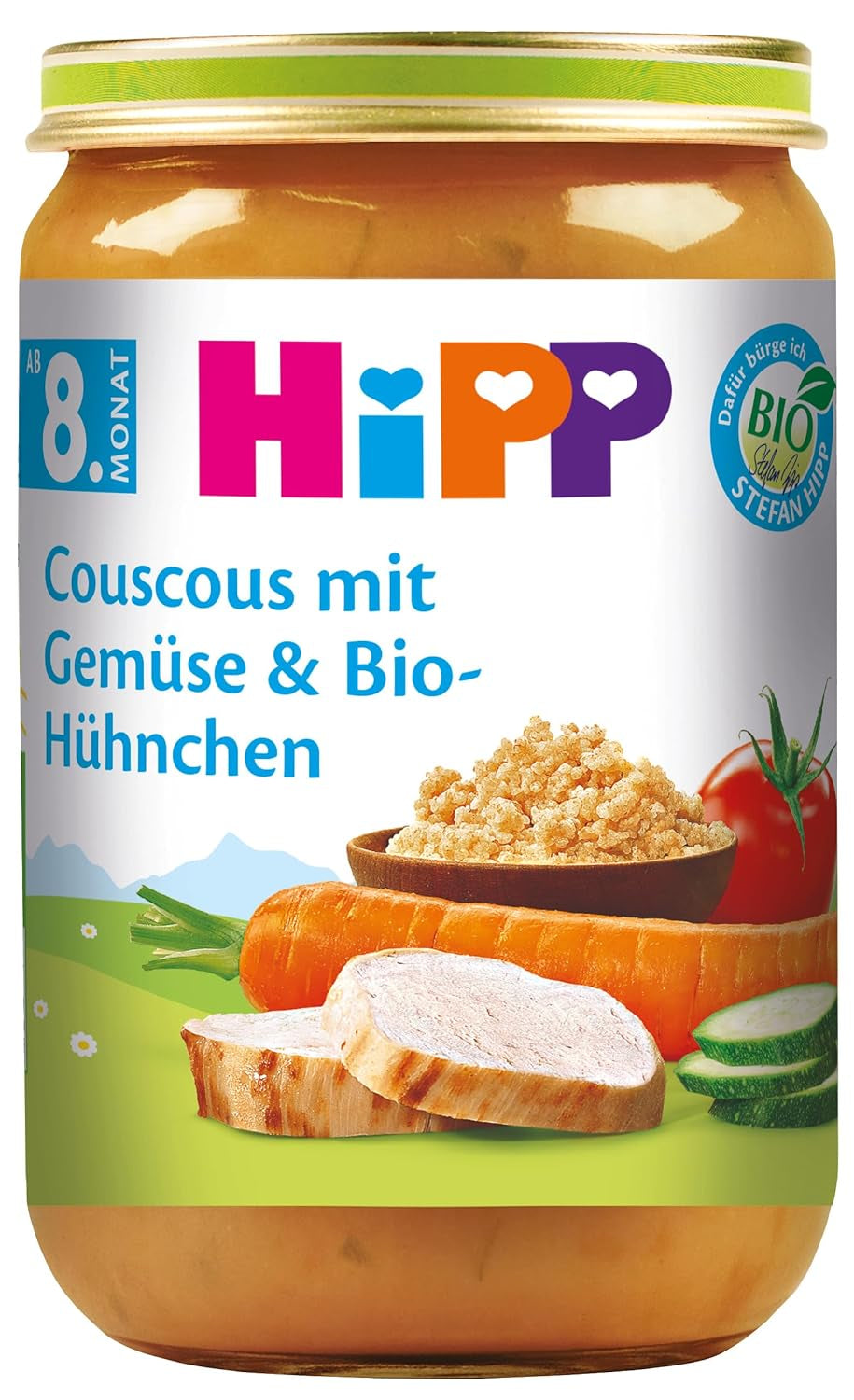Couscous HiPP con verdure e pollo biologico, confezione da 6 (6 x 220 g)