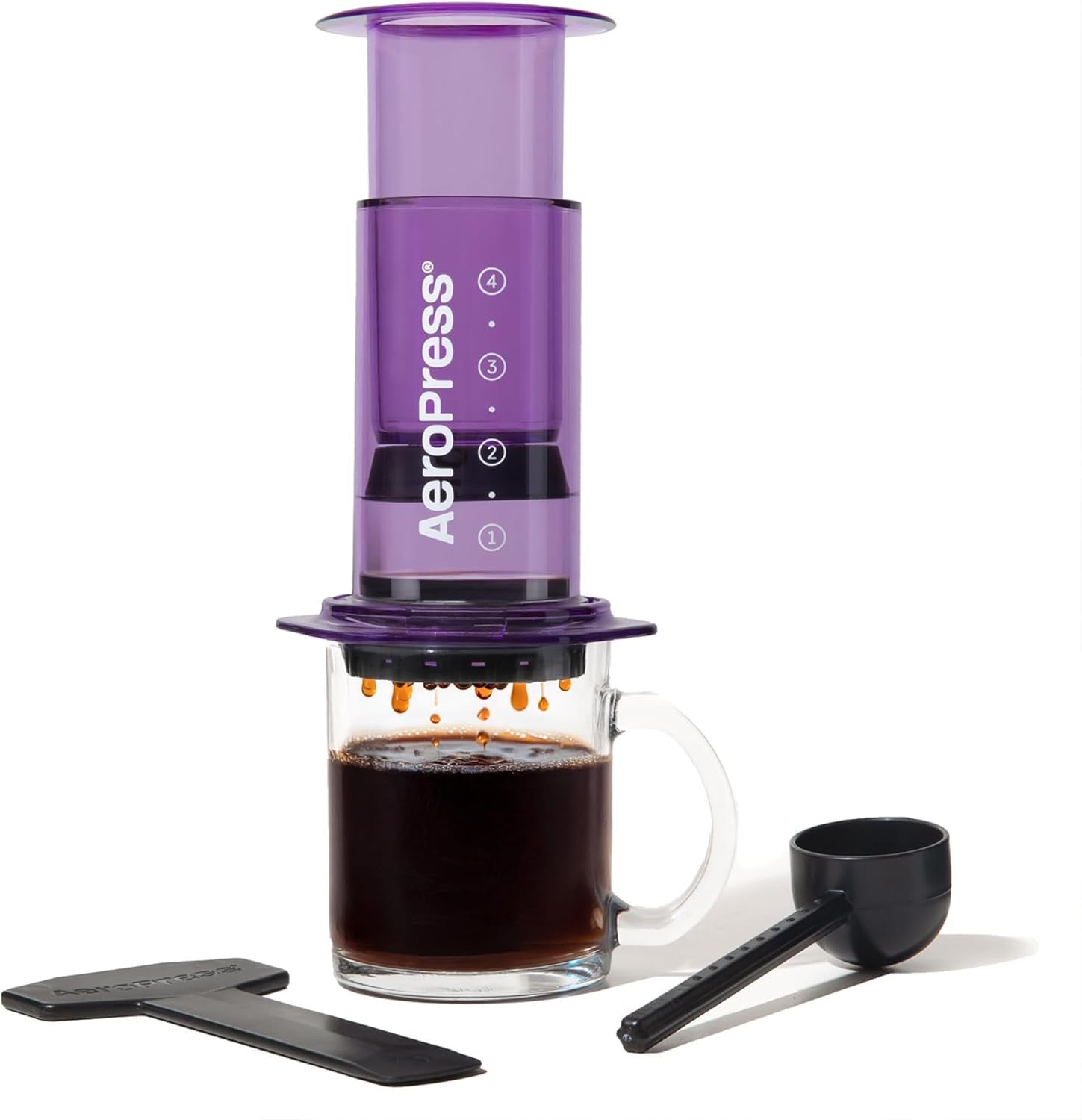 Aparat de cafea și espresso AeroPress Original, aparat de cafea portabil de nivel barista cu cameră, piston și filtre, aparat rapid de cafea și espresso