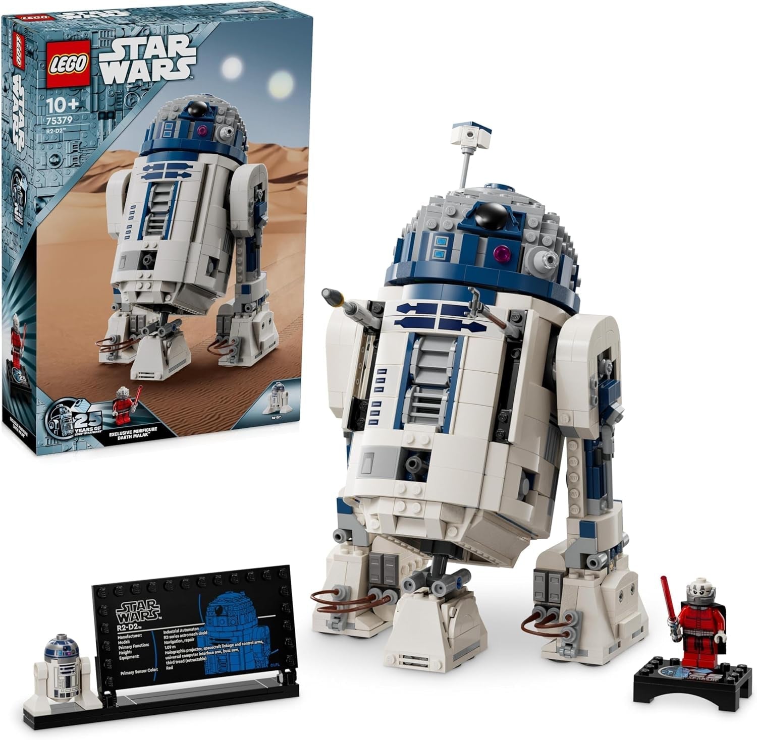 LEGO Star Wars R2-D2 Set modello per bambini Ragazzi Ragazze Droide costruibile con minifigure di Darth Malek 25° anniversario e piatto decorativo Collezione Idea regalo 75379 Set di costruzione Besuche den LEGO-Store Single
