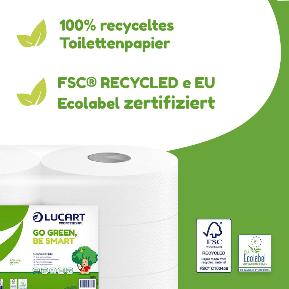 Role de hârtie igienică Jumbo Eco, 2 straturi, cremă de spălare a mâinilor cu formulă de curățare, hidratare și netezire - aromă florală - 5L, 6 bucăți (1-pachet)