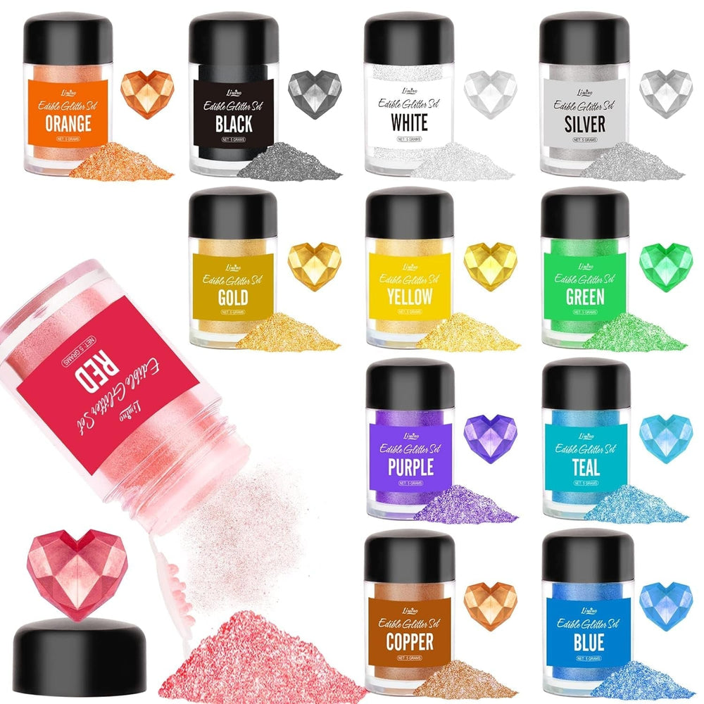 Glitter commestibili, 10 grammi, vari colori Glitter Naty Shop Set 12 colori