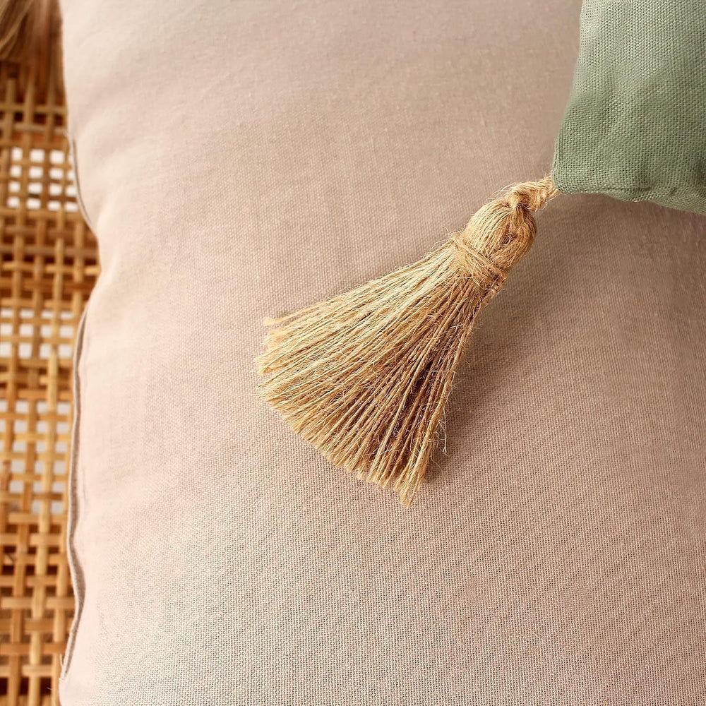 Trapunta con 4 pompon, juta, 90 X 190 Cm, argilla, 2007AGCHLJT090190, 90 X 190 Cm Trapunte e trapunte Naty Shop