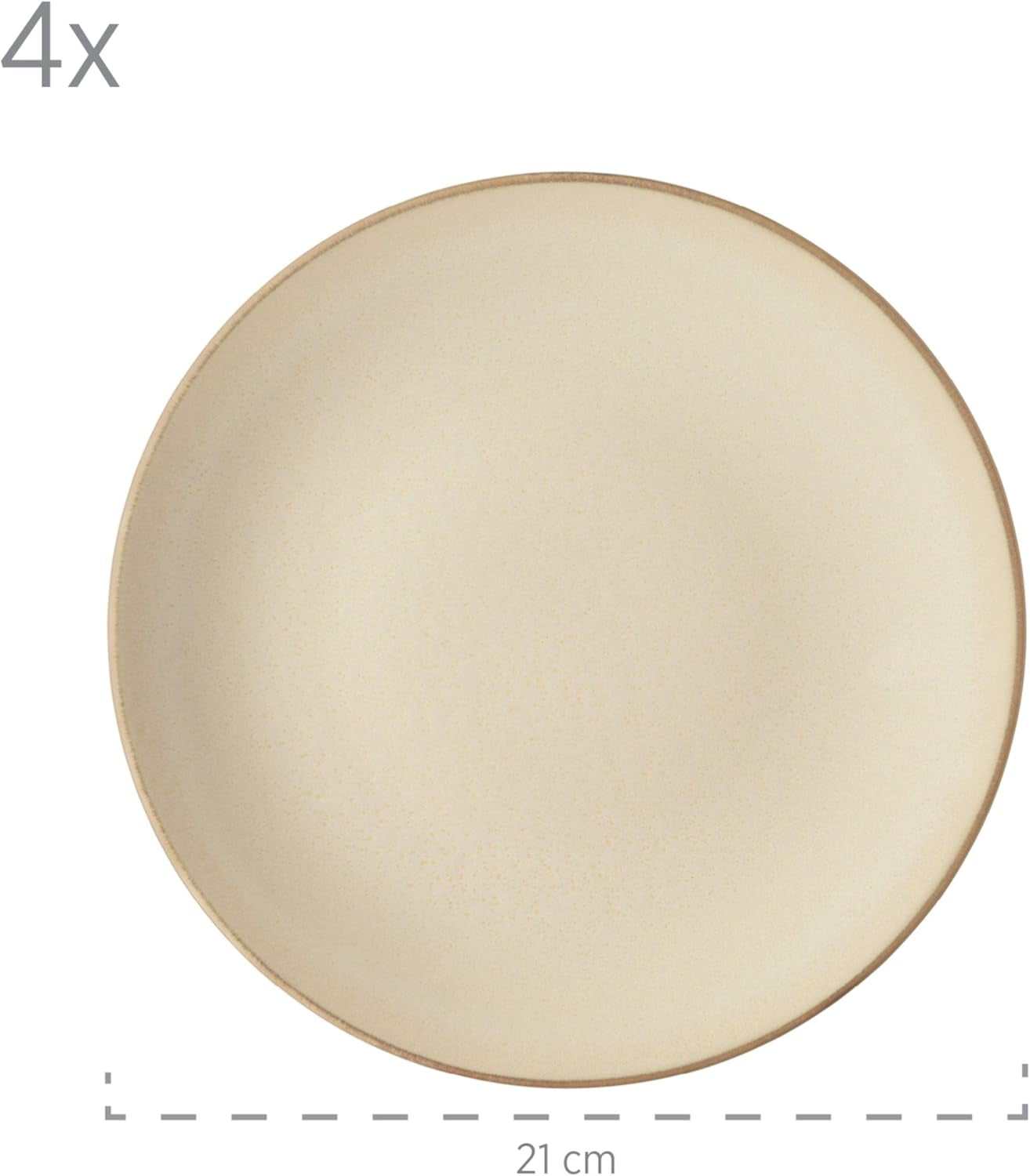 Set de veselă MÄSER 931736 pentru 4 persoane în aspect vintage mediteranean, serviciu combinat cu 16 piese în gri nisipos, ceramică, gri nisipos