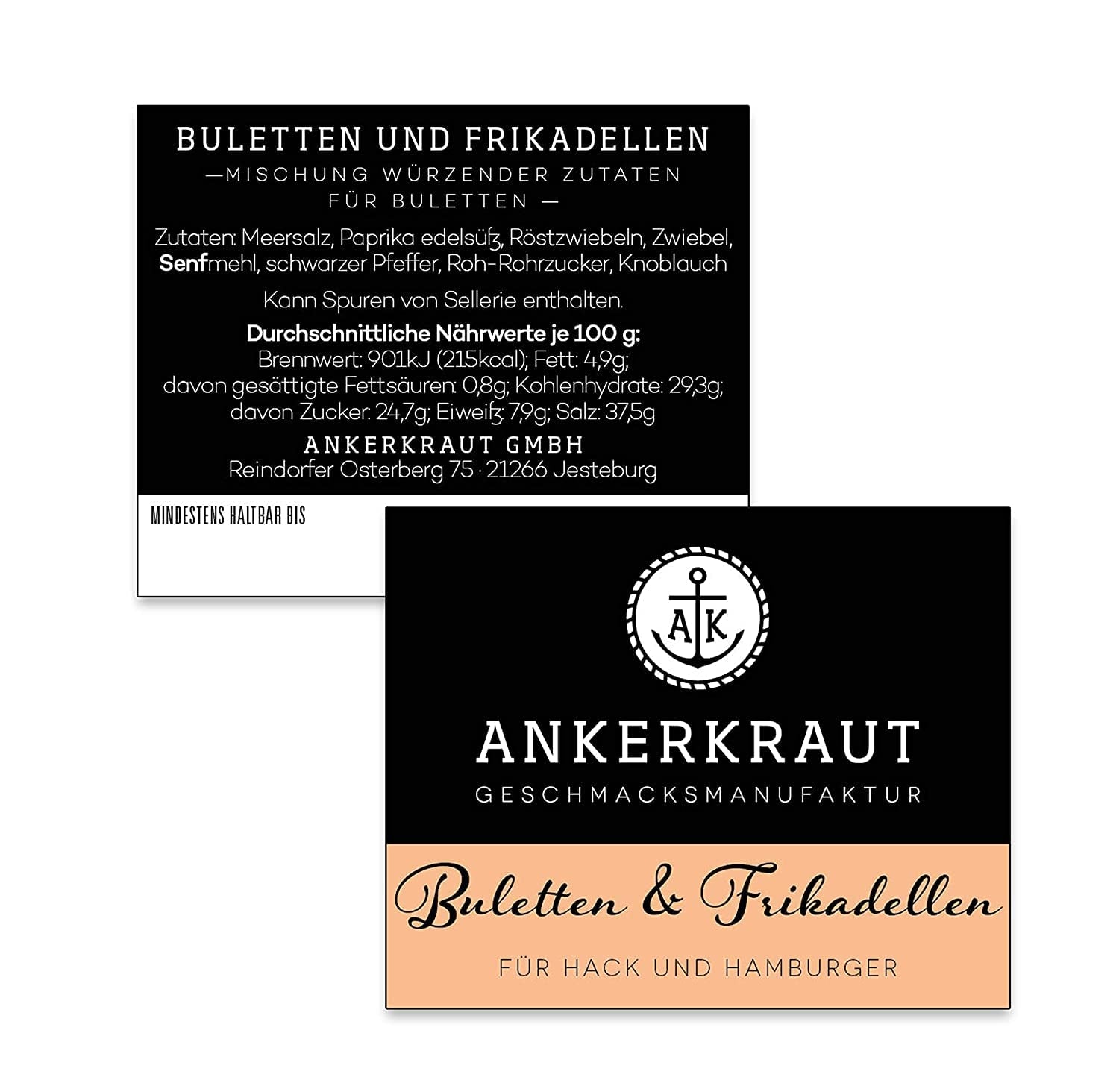 Ankerkraut Buletten & Fleischpflanzerl, Gewürzmischung für Buletten und Frikadellen, 250g in sacchetto aromadichten