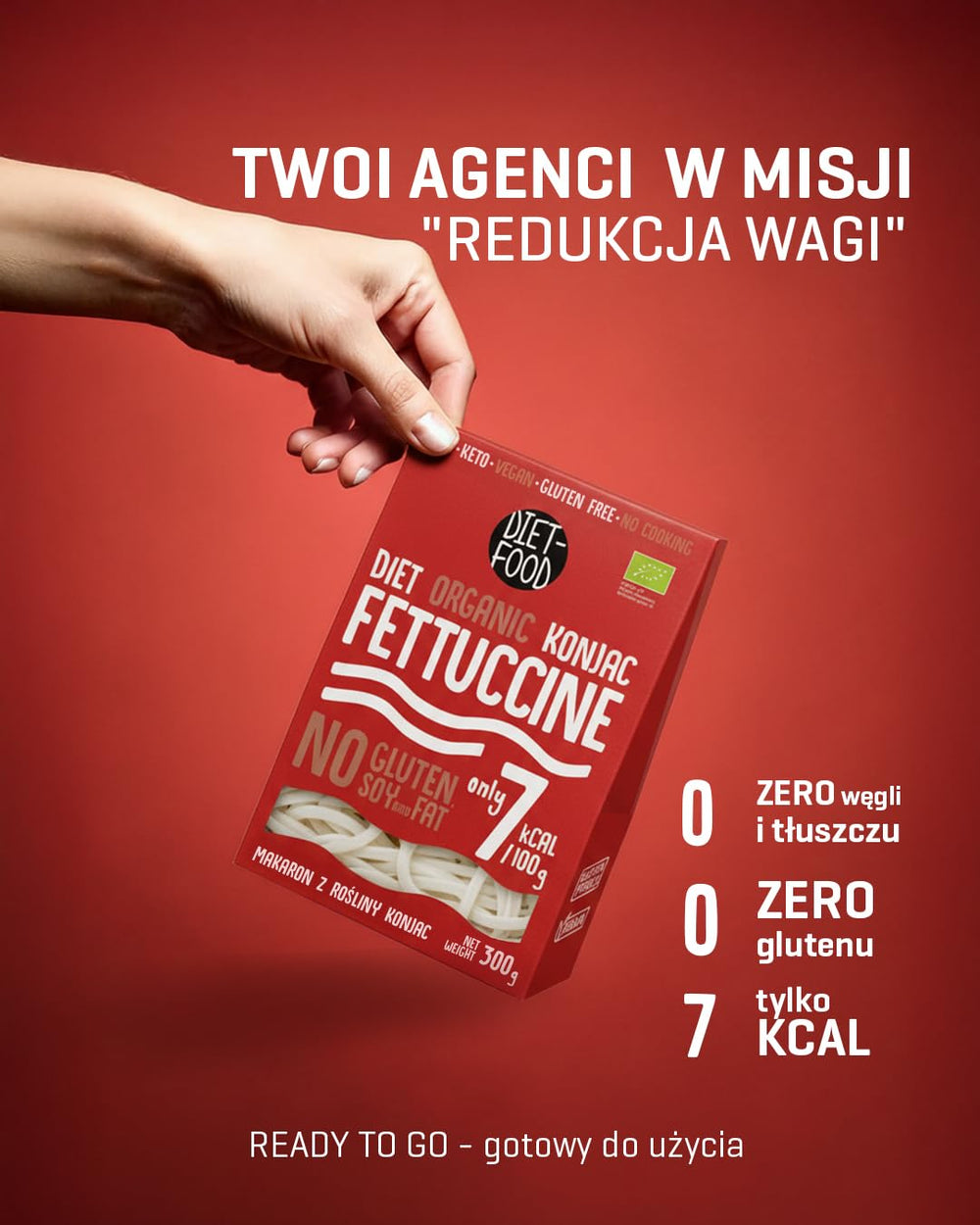 Fettuccine Konjac Noodles Bio Shirataki Diet-Food - 300g, a basso contenuto di carboidrati, senza zucchero, cheto, vegano, ipocalorico, senza glutine e senza uova, a base di farina Konjac