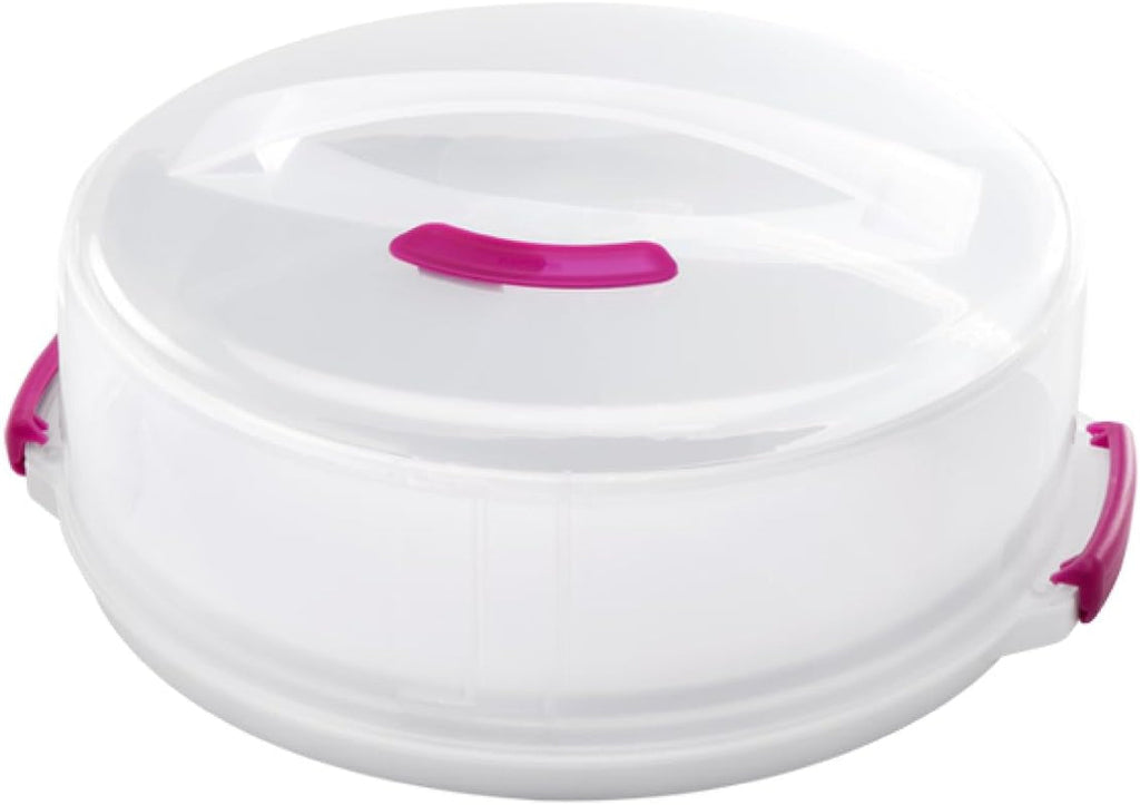 Recipient pentru prăjituri Metaltex, reglabil pe înălțime, polipropilenă, alb/transparent, ⌀ 30 cm, înălțime reglabilă de 8 și 15 cm Cutii depozitare alimente Naty Shop 30 X 30 X 15 Cm