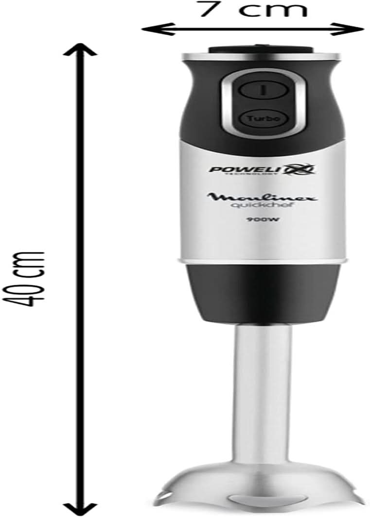 DD6558 DD655810 Quickchef Tauchmixer 3 in 1, tecnologia Powelix, 3 ripiani, acciaio inox, acciaio/nero Kitchen Naty Shop