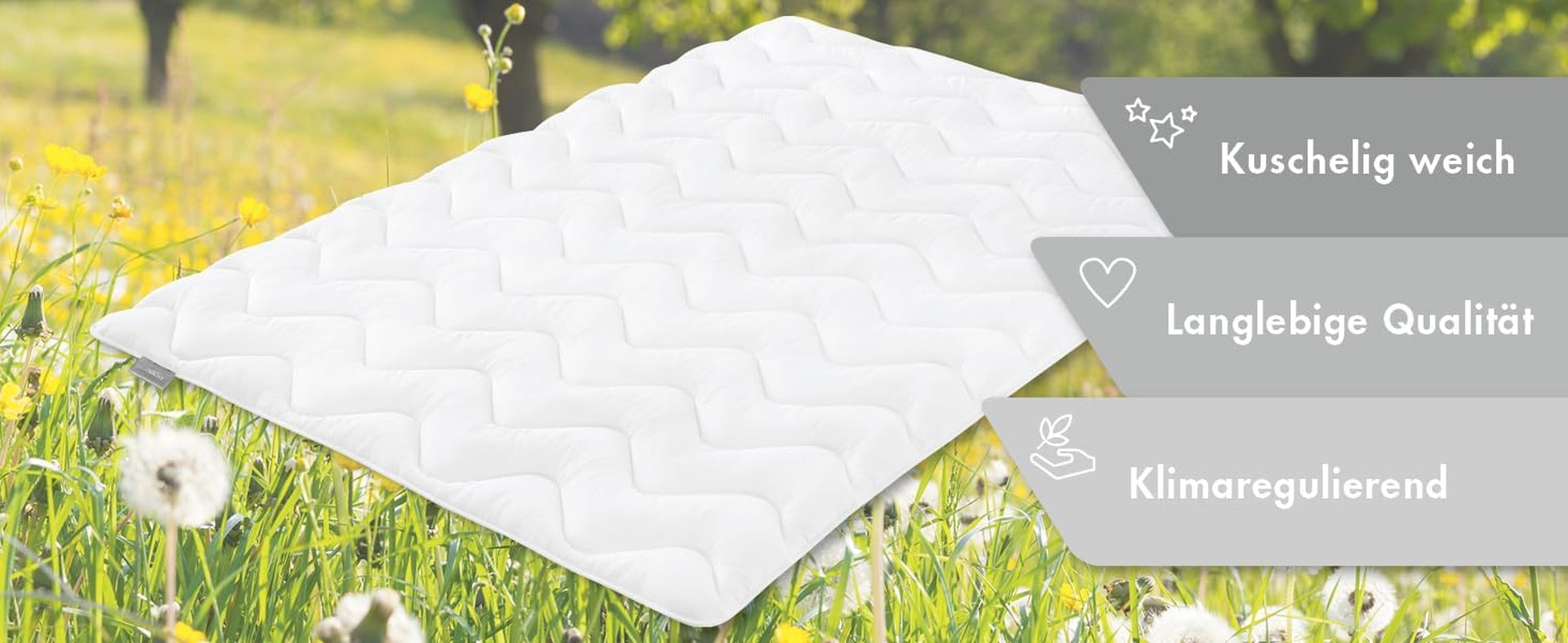 Piumino estivo leggero Traumnacht 155X220 Cm, piumino anallergico, soprattutto estivo, con comodo rivestimento in morbida microfibra, certificato Oeko Tex, prodotto secondo lo standard di qualità tedesco. Piumini e trapunte Naty Shop