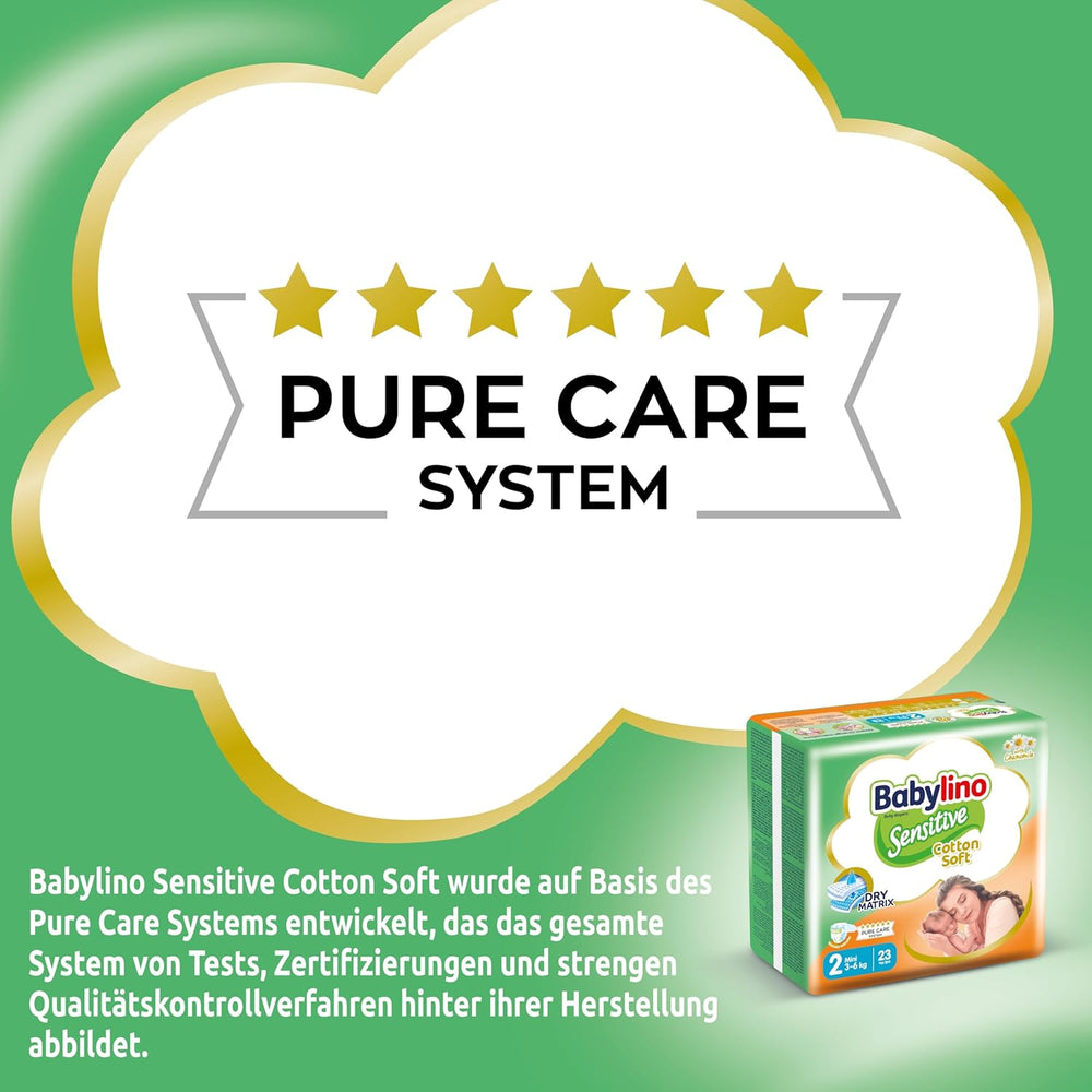 Pannolini per bambini sensibili, taglia 2, mini (3-6 kg), 192 pannolini