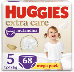 Pannolini Huggies Extra Care, ultra assorbenti, taglia 5 (12-17 kg), 68 pezzi