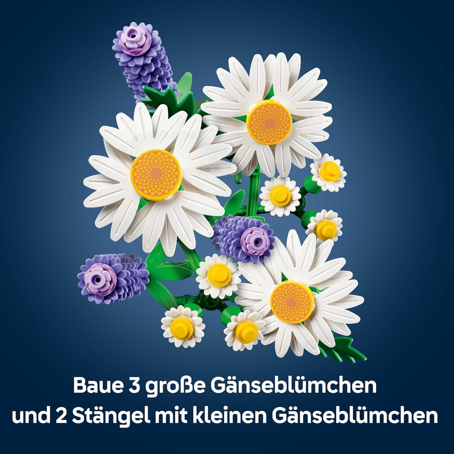 LEGO Botanicals Gänseblümchen - Strauß aus Kunstblumen mit Gänseblümchen & Lavendel - DIY Deko fürs Kinderzimmer - Geschenkidee zum Muttertag - 11508