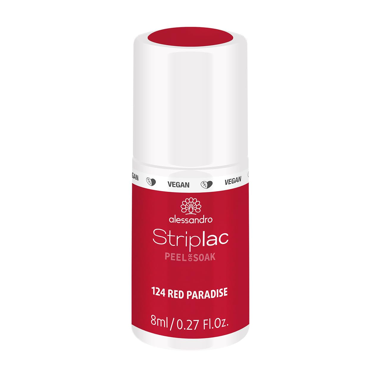 Smalto UV Alessandro Striplac Red Paradise - Delicato e a lunga tenuta - Facile rimozione grazie alla tecnologia di rimozione - Vegan e cruelty-free - 8 ml