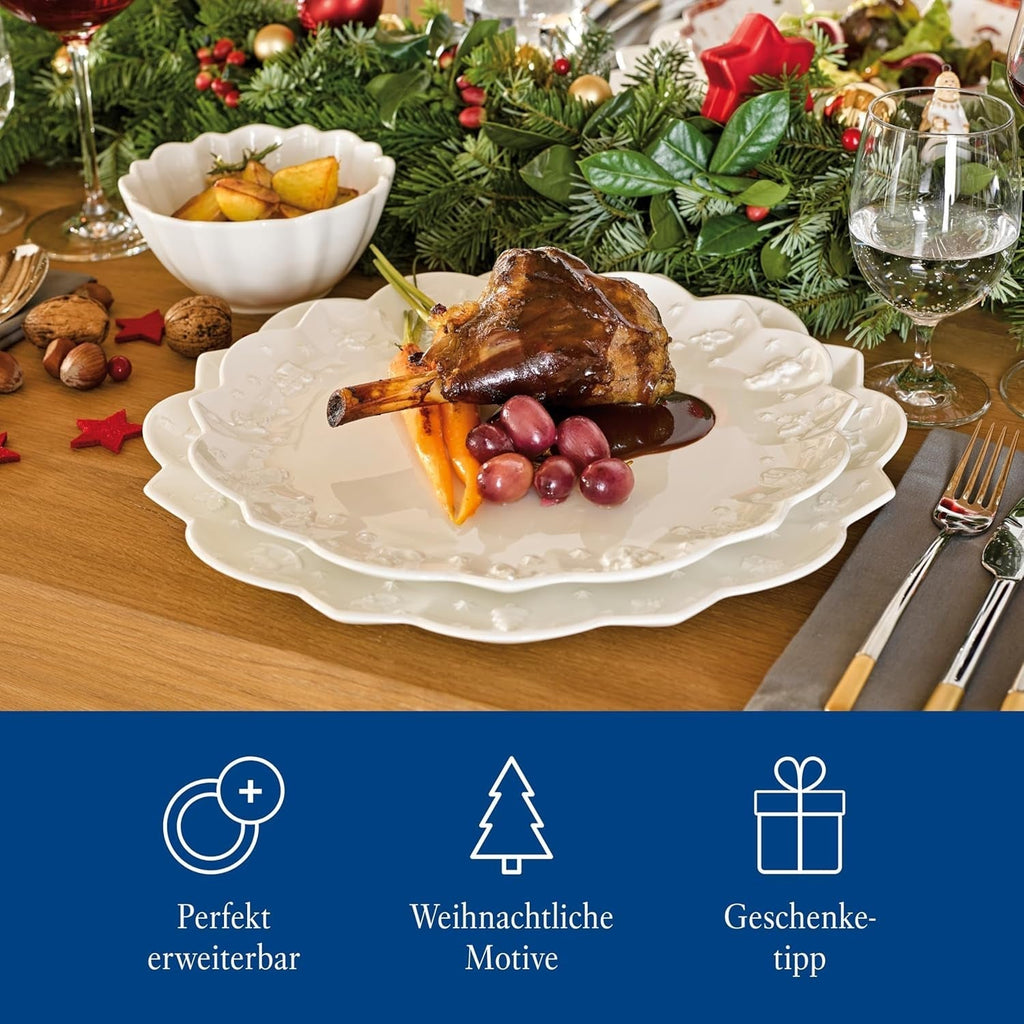 Villeroy & Boch – Toy'S Delight Royal Classic Geschirr-Set 8 Teilig Weiß, Spülmaschinenfest, Mikrowellensicher, Teller, Tellerset, Geschirrset 4 Personen, Weihnachtsgeschirr Toys, Premium Porcelain Seturi vesela masa Naty Shop