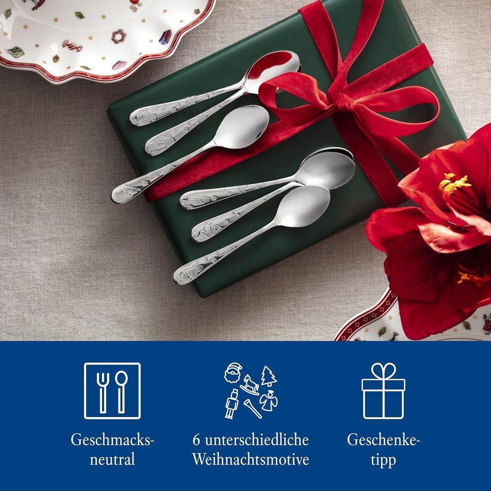 Villeroy & Boch - Toy'S Delight set cucchiaini caffè 6 pezzi Silver Platinum, lavabili in lavastoviglie Kitchen Naty Shop