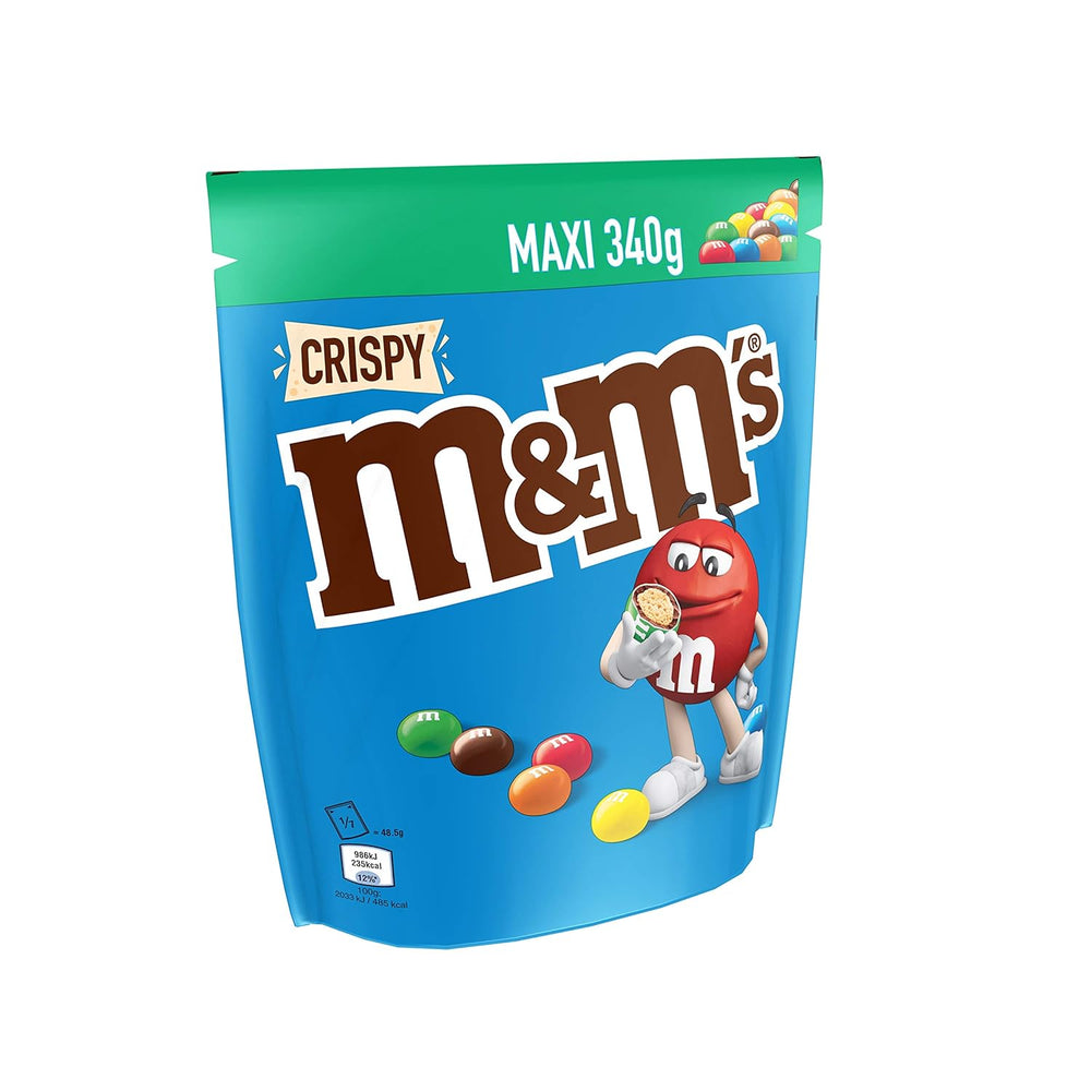 M&M'S Crispy, lenticchie croccanti al cioccolato e centro croccante, cioccolato, 1 confezione (1 x 340 g) (confezione da 2)