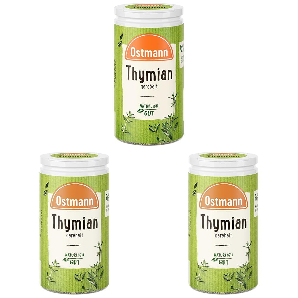 Ostmann Thyme gerebelt 15 g Thyme-Gewürz für viele Fleisch-, Fisch-, Pilz-, und Gemüsegerichte der Mediterranen Küche, Quantità: 1 Stück