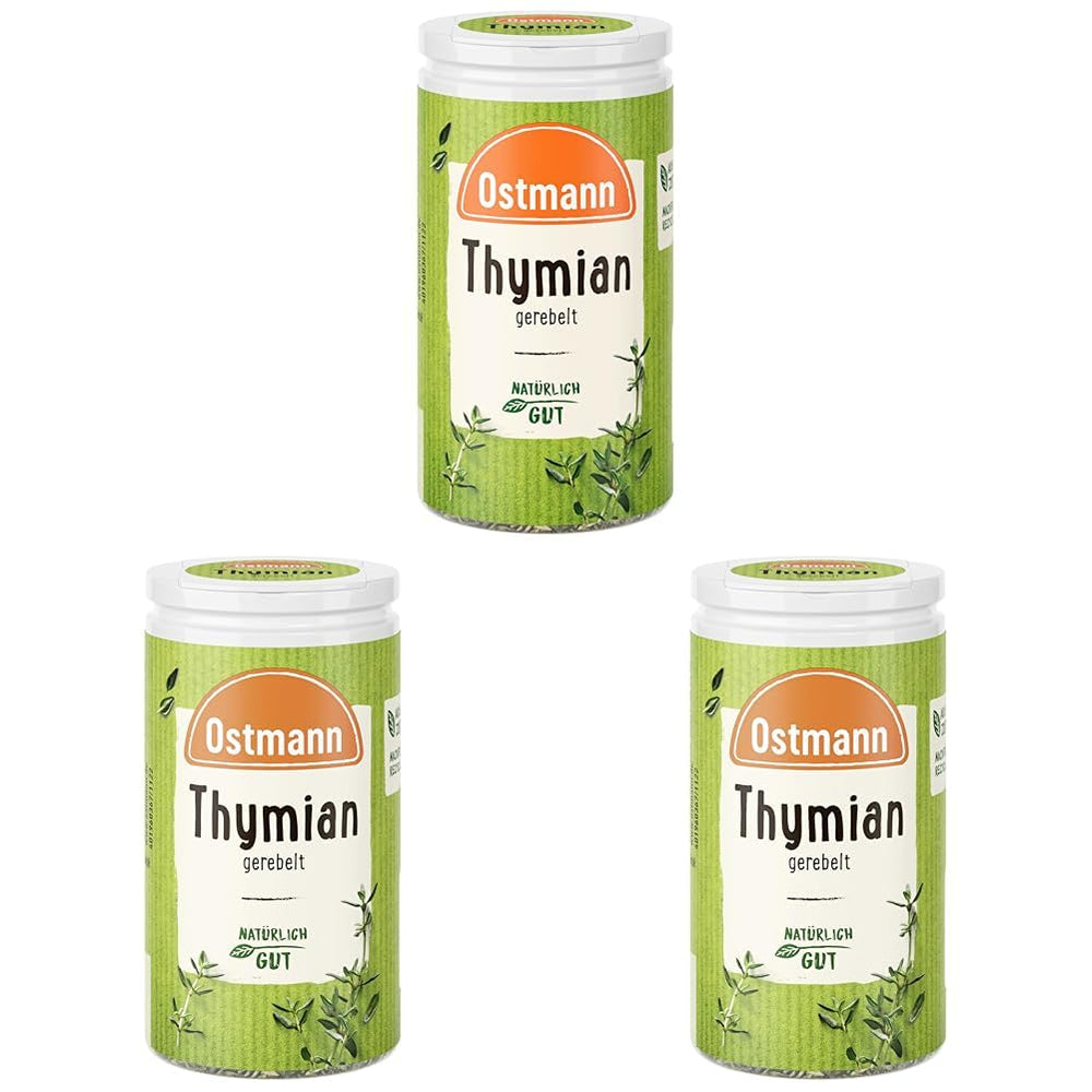 Ostmann Thyme gerebelt 15 g Thyme-Gewürz für viele Fleisch-, Fisch-, Pilz-, und Gemüsegerichte der Mediterranen Küche, Quantità: 1 Stück