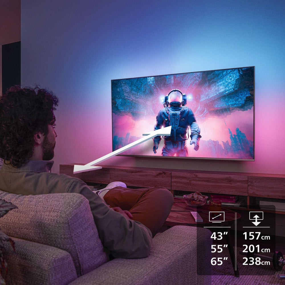 Televizor inteligent Philips Ambilight 43PUS8600 4K QLED - ecran de 43 de inci cu P5 Perfect Picture Engine Ultra HD, sistem de operare Titan, Dolby Vision și sunet Dolby Atmos
