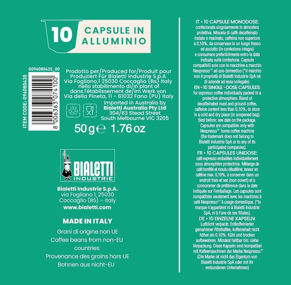 -Kaffee Nespresso®-kompatible Kapseln – entkoffeiniert – 10 Kapseln (Packung mit 5)