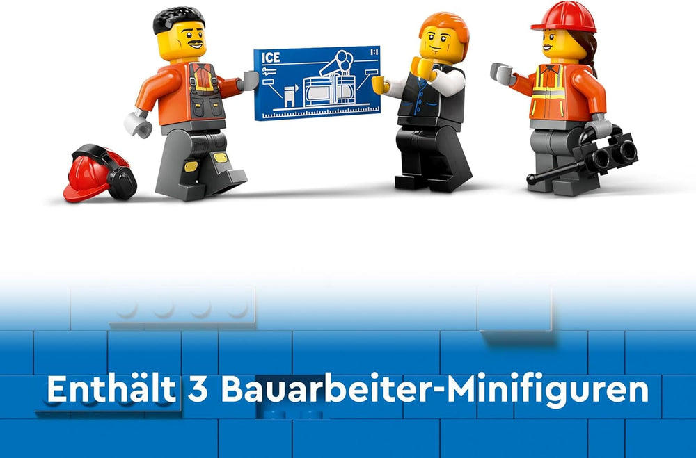 Escavatore cingolato LEGO City, escavatore giocattolo per bambini a partire da 8 anni, giocattolo costruibile con modello di escavatore, camion costruibile con accessori e 3 minifigure 60420 Set di costruzione Besuche den LEGO-Store