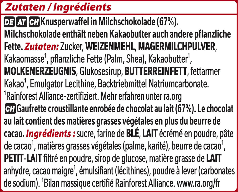 Nestlé KitKat Barrette di cioccolato classiche Barrette di wafer croccanti al cioccolato al latte Confezione da 24 (24 x 41,5 g)