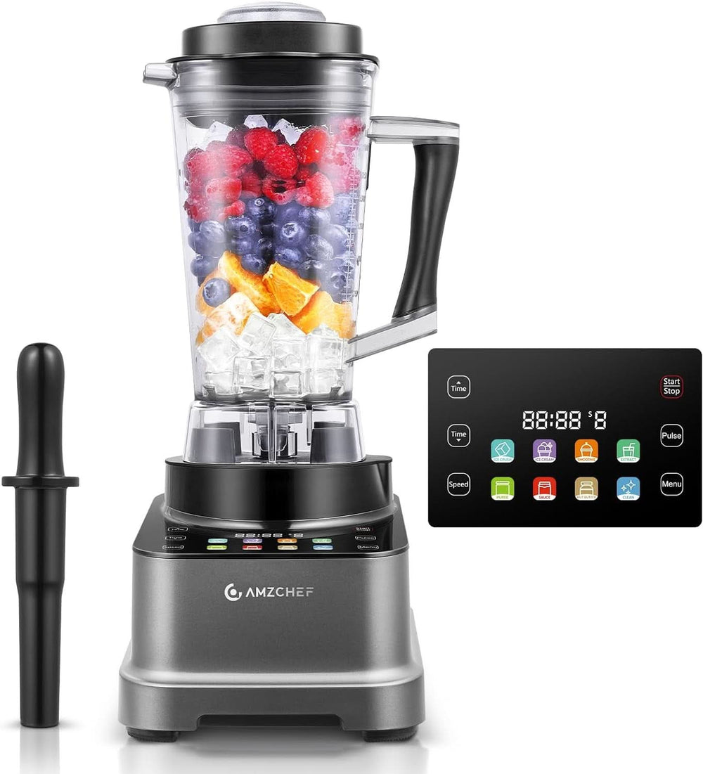 Frullatore AMZCHEF, 8 menu intelligenti e 10 velocità, touch screen LCD Cucina Naty Shop Grau