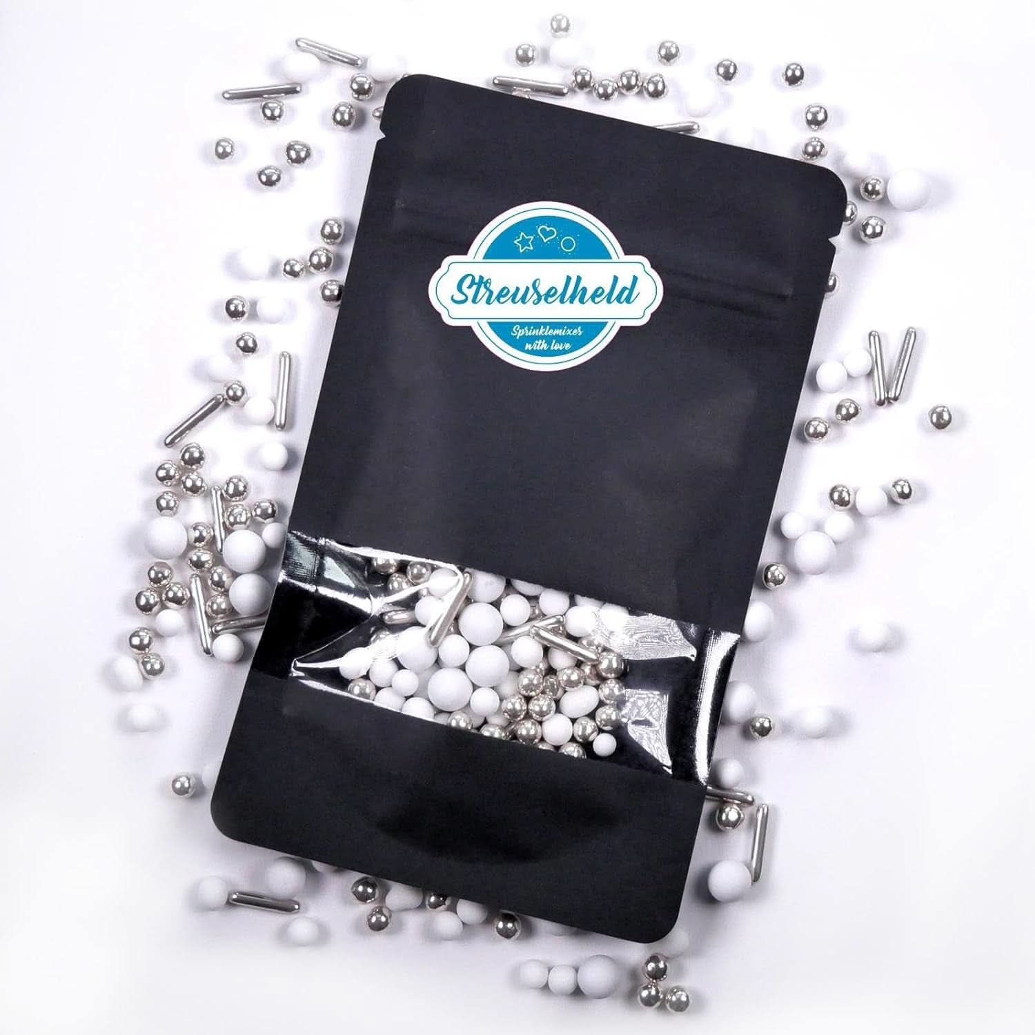 Streusel Hero Chocolate Mix Silver White Sprinkles, 40 grammi Naty Shop