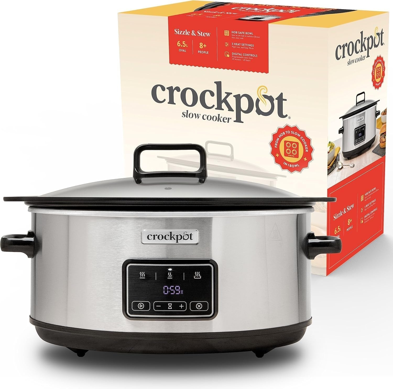 Slow cooker digital Crock-Pot Timeselect, 5.6 litri (7 persoane) Slow Cooker Naty Shop