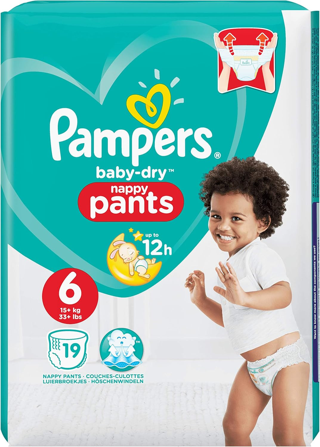 Pannolini Pampers Baby-Dry, taglia 8, 43 pannolini, da 19 kg, confezione Jumbo+