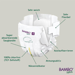 Pannolini per Neonati Bambo Nature, Taglia 4 (7-14 kg), 144 pz, Confezione Mensile | Pannolini Premium con protezione dalle perdite migliorata | Massimo comfort e libertà per i bambini attivi | Pannolini dermatologicamente testati