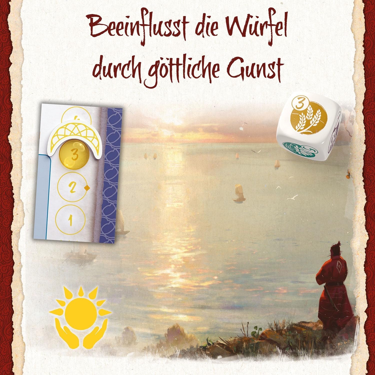 Kosmos 685447 Pe Râul de Aur, un joc de strategie pentru cunoscători cu profunzime tactică și planificare în avans, pentru 2-4 jucători cu vârsta de 12 ani și peste, tablă de joc cu relief auriu, mecanism inteligent de zaruri