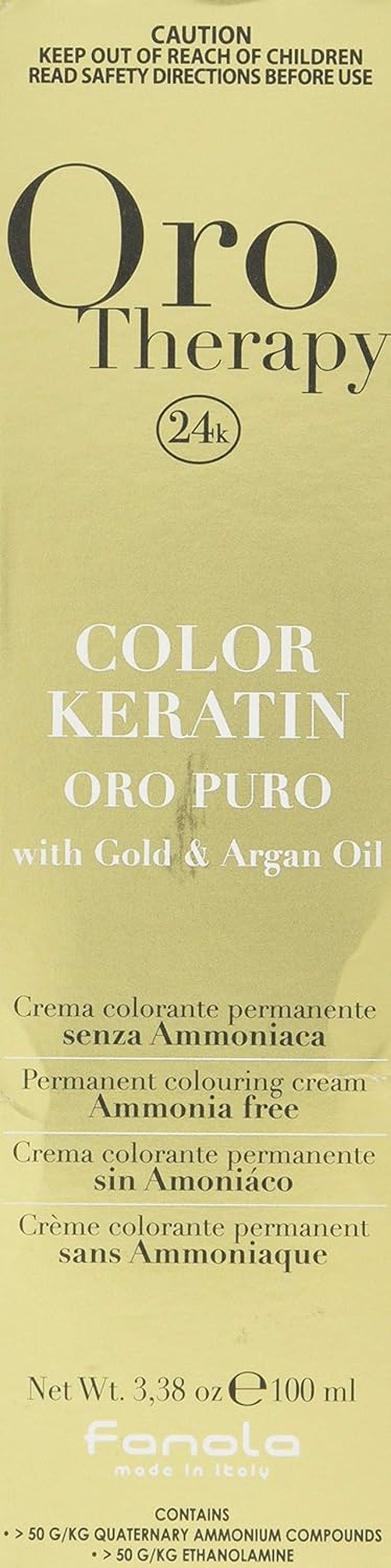 Fanola Oro Therapy Color Keratin 5.0 100ml Vopsea pentru par Naty Shop 10 Blond platinat