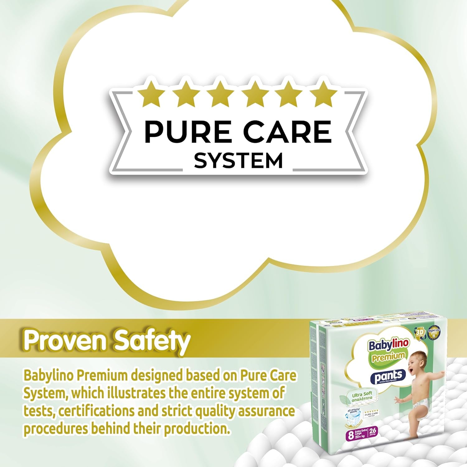 Pantaloni Premium taglia 8 con filtro ultra morbido, XXL (20+ kg), 104 pezzi