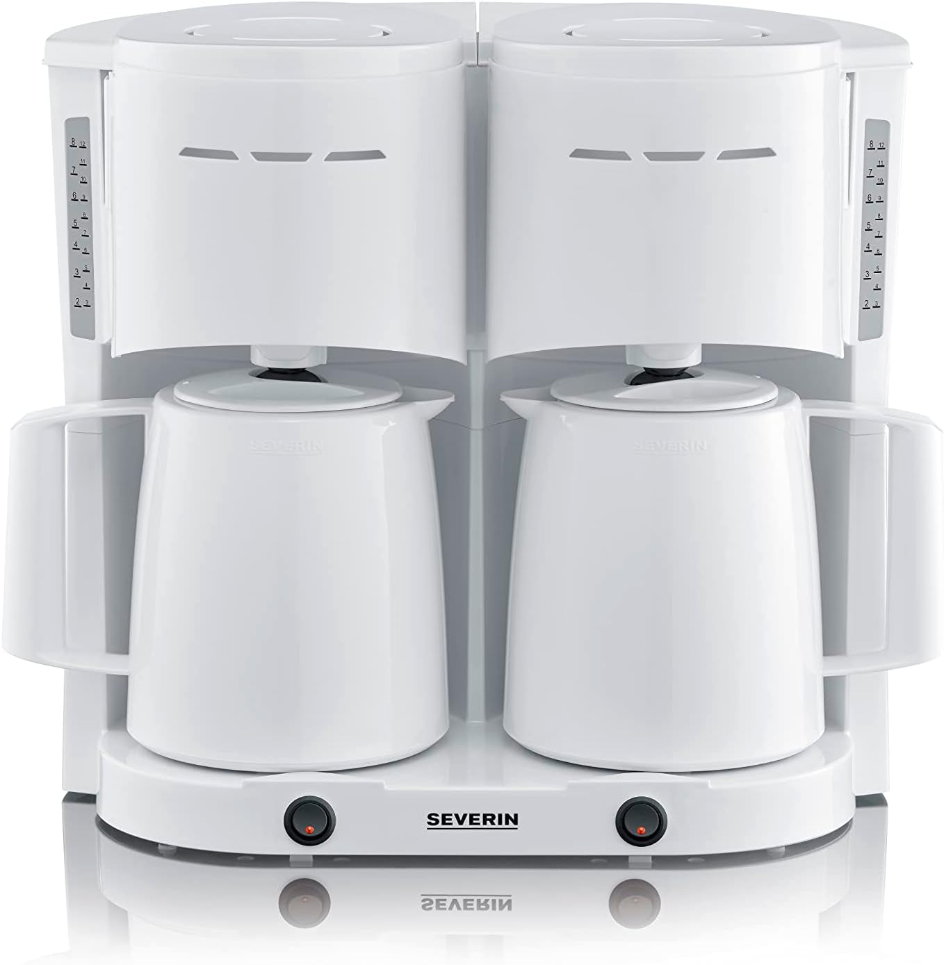 Aparat de cafea cu filtru SEVERIN Duo cu carafă termică, aparat de cafea pentru până la 16 cești, aparat de filtrare atractiv cu 2 carafe izolate, negru, KA 9315