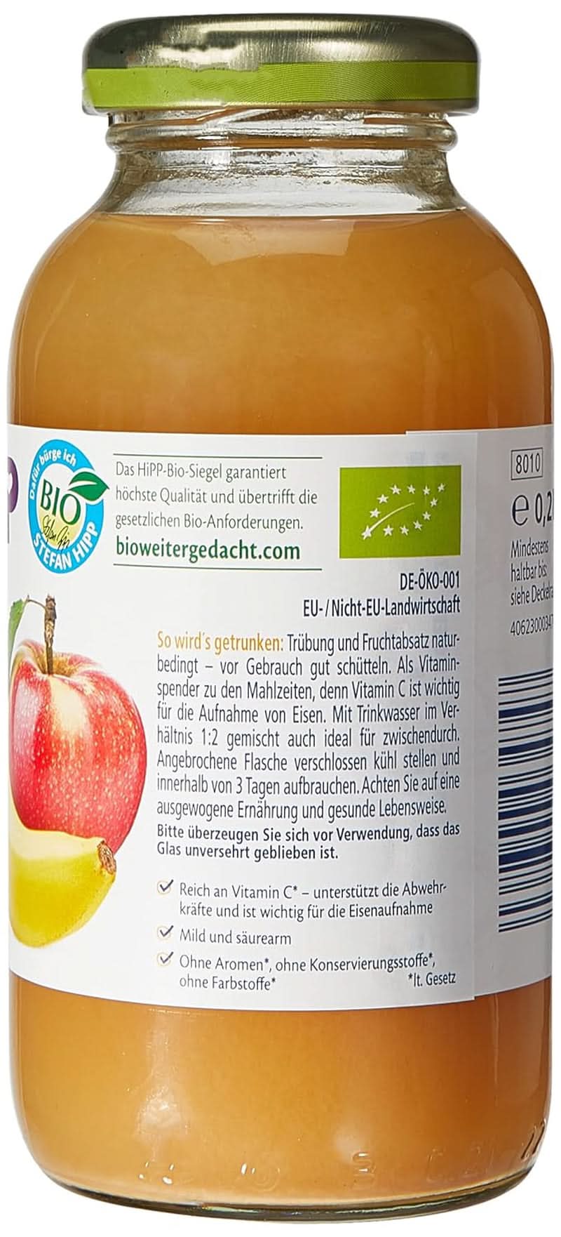 Hipp Banana-mela Bio, confezione da 6 (6 X 200 ml) Mamma e Bambino Naty Shop