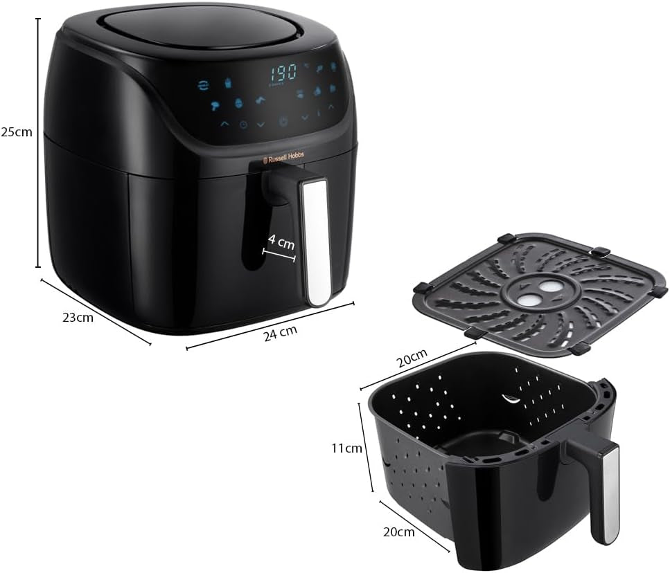 Russell Hobbs Air Fryer L 4L Friggitrice ad aria rapida, 7 funzioni di cottura, 10 programmi Elettrodomestici Naty Shop