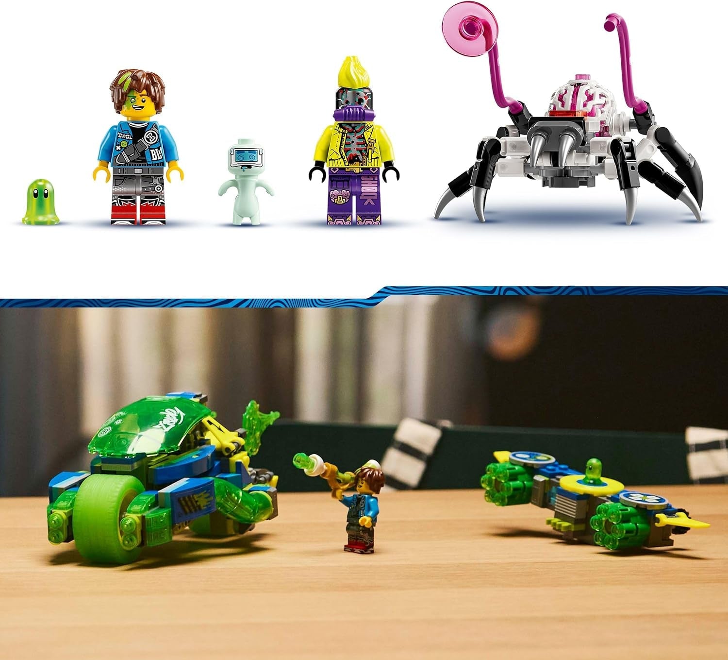 LEGO Dreamzzz Mateo con Z-Blob Action Racer, set di gioco fantasy 2 in 1 con veicoli, minifigure e creature da sogno per bambini 8+, regalo per ragazzi e ragazze 71491 Set da costruzione Beuche den LEGO-Store
