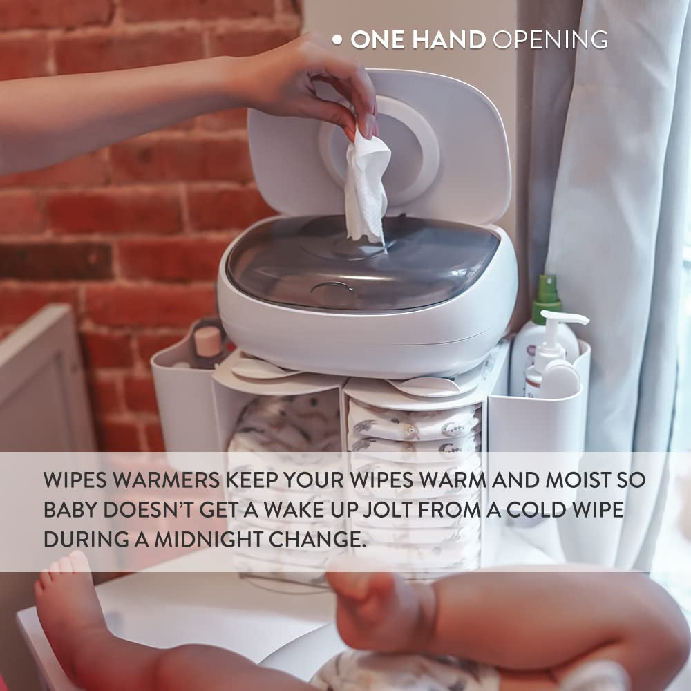 Scaldasalviette Prince Lionheart EVO per salviettine umidificate usa e getta per bambini con sistema Ever-Fresh con luce notturna riscaldante (adattatori UE) 1 pezzo (1 confezione)