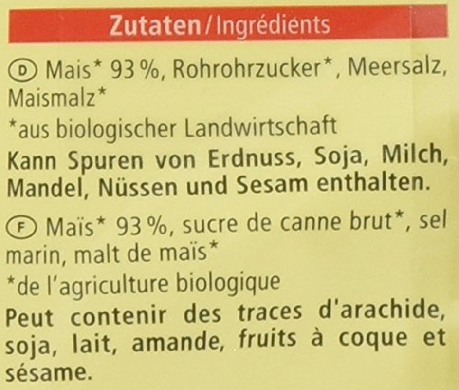 Cornflakes biologici, senza glutine, 375 g