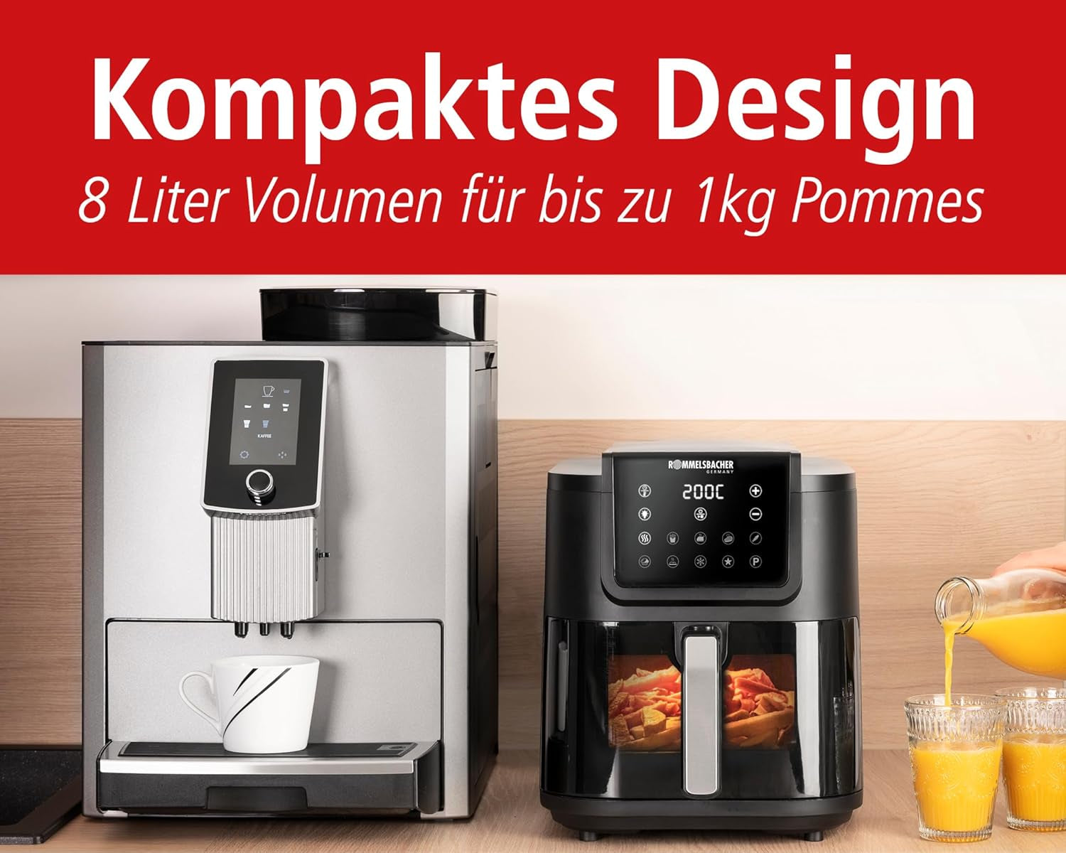 ROMMELSBACHER Friggitrice ad aria calda con finestra FRH 1700, 10 programmi, silenziosa Elettrodomestici Naty Shop