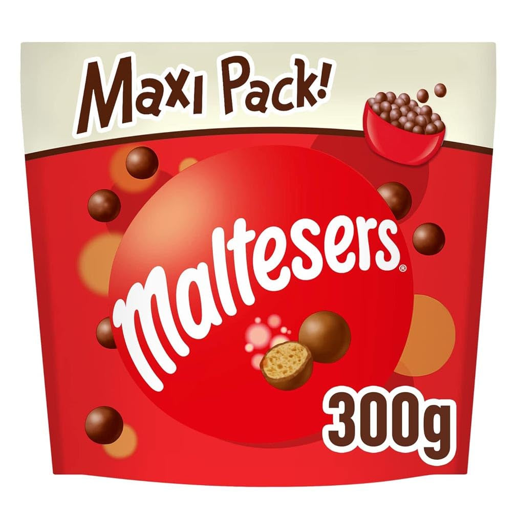 Maltesers, palline di cioccolato dal cuore croccante e leggero, spuntino arioso al cioccolato, 1 confezione (1 x 300 g)