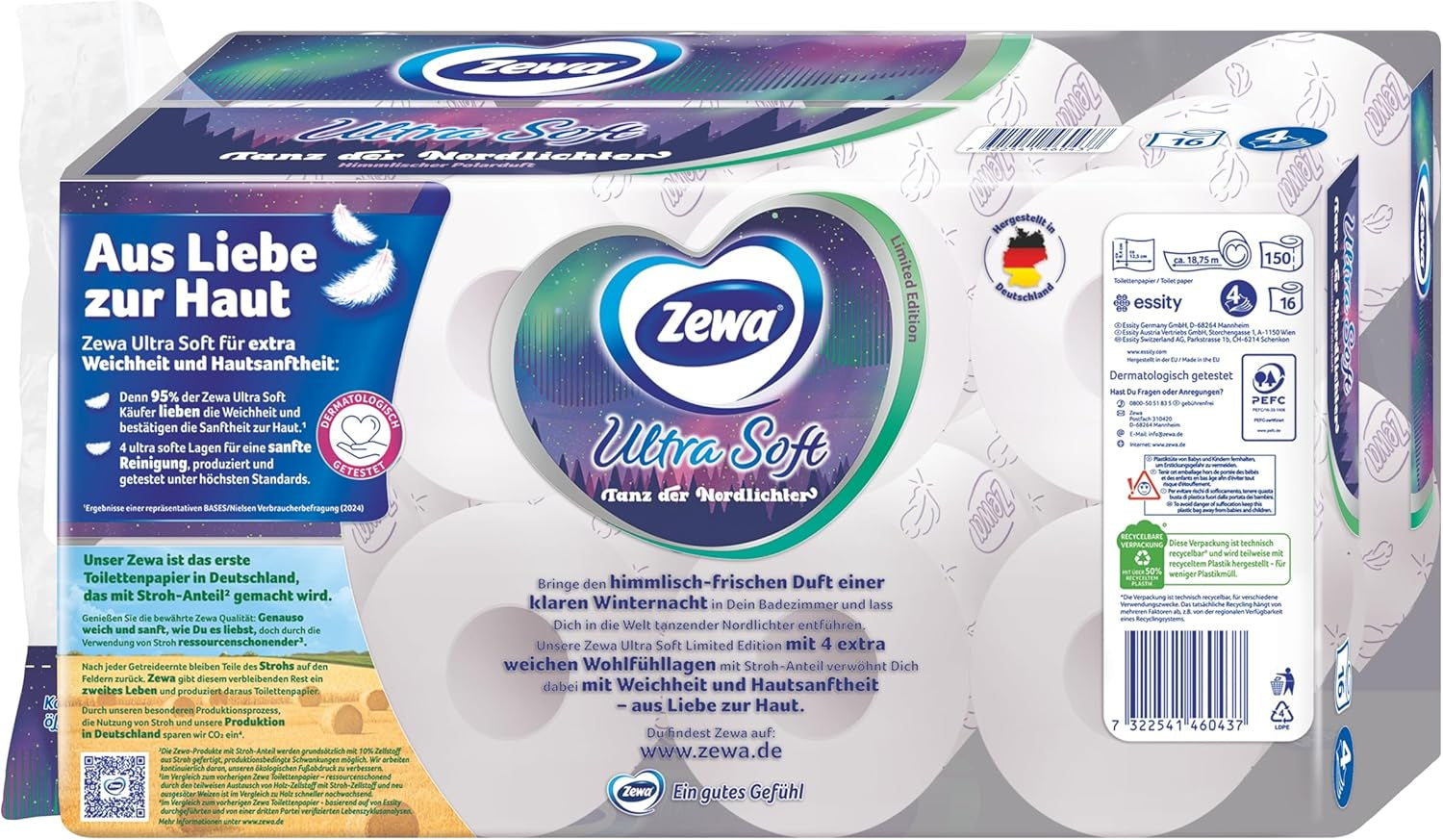 Hârtie igienică Zewa Ultra Soft Limited Edition, pachet vrac, 3 X 16 role 39113 Light