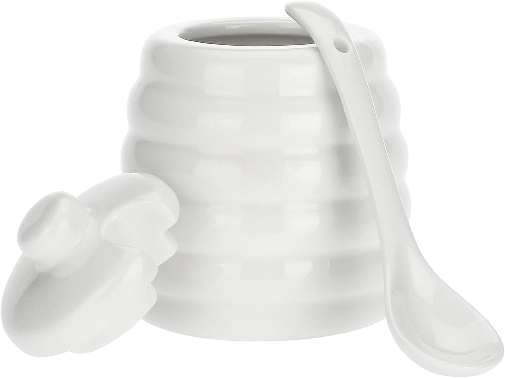 la Porcellana „Zaharniță Menage cu Lingură, Cutie Cadou, Albă”